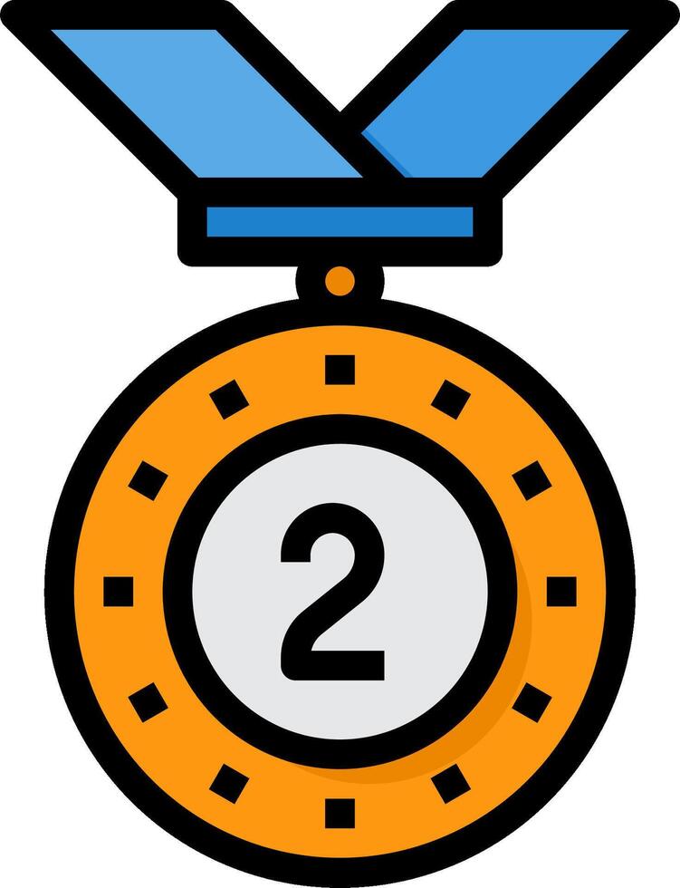 A medal with the number two on it vector
