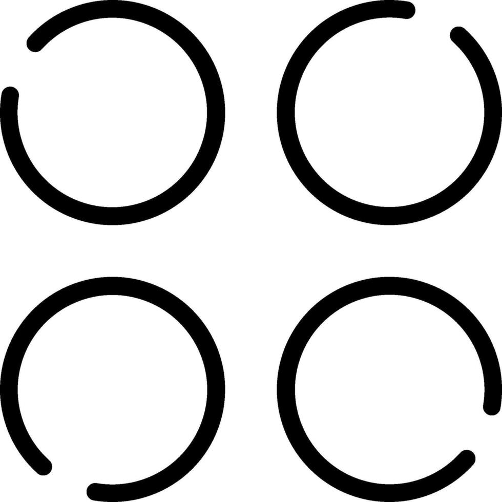Four rings with different sizes and shapes vector