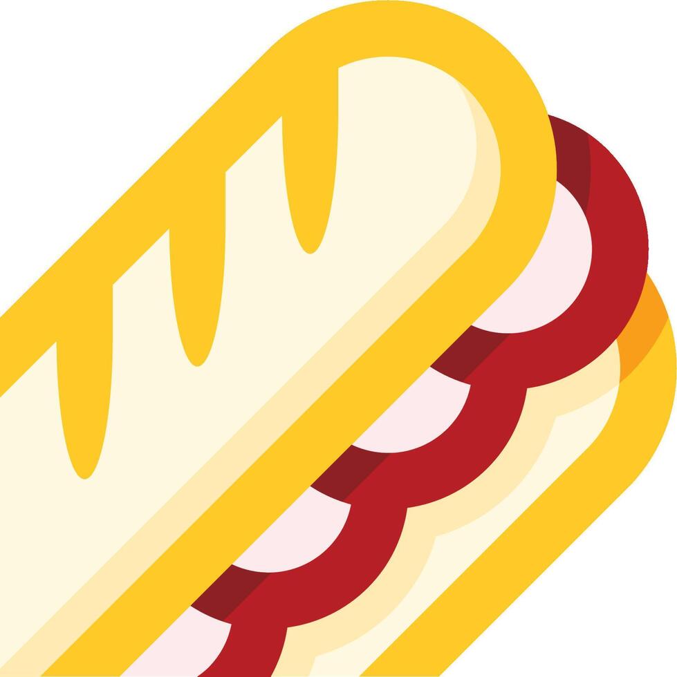 A hot dog with mustard and ketchup vector