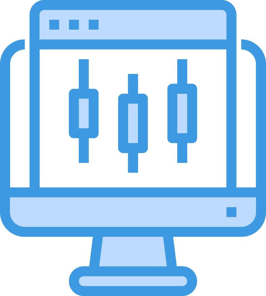 A computer monitor with a blue icon vector