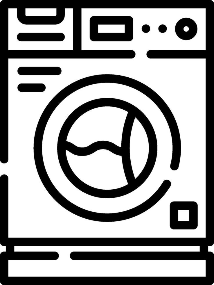A black and white illustration of a washing machine vector