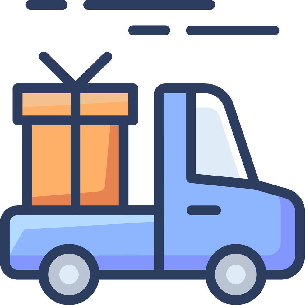 Delivery truck icon with a box on the back vector