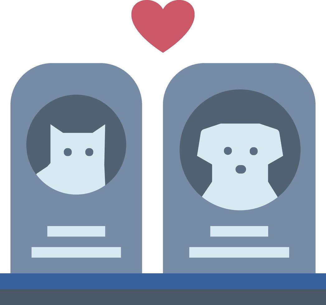 Two dogs and a cat are in a tombstone vector