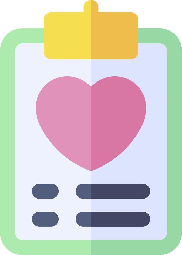 A clipboard with a heart on it vector