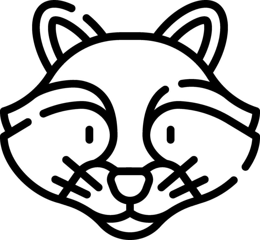 A black and white drawing of a raccoon vector