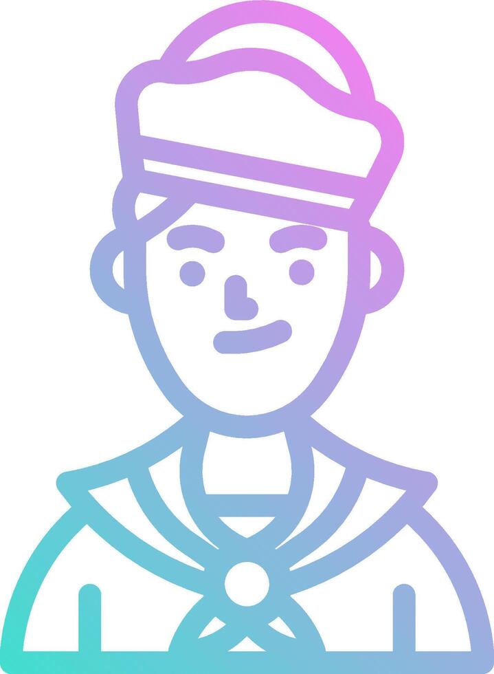 A man in a sailor hat icon vector