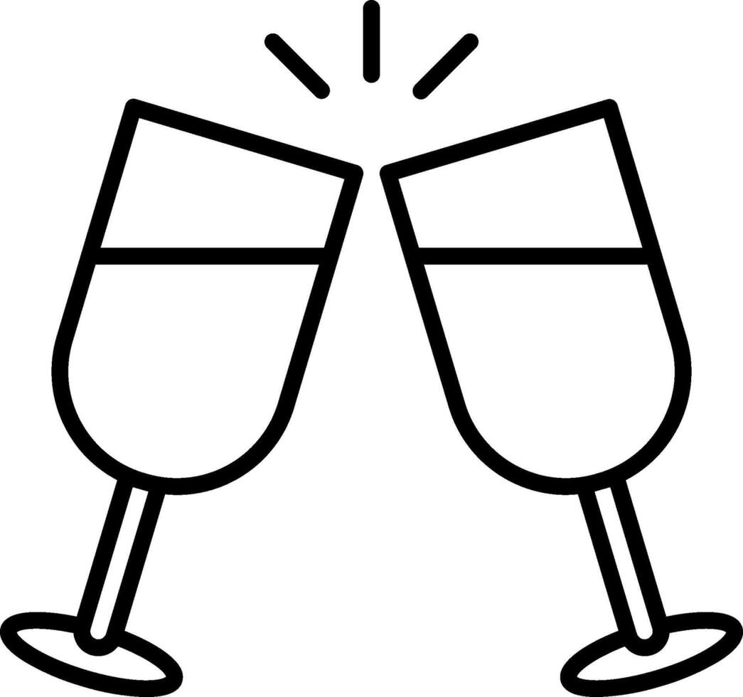 Two glasses of champagne with a toast vector