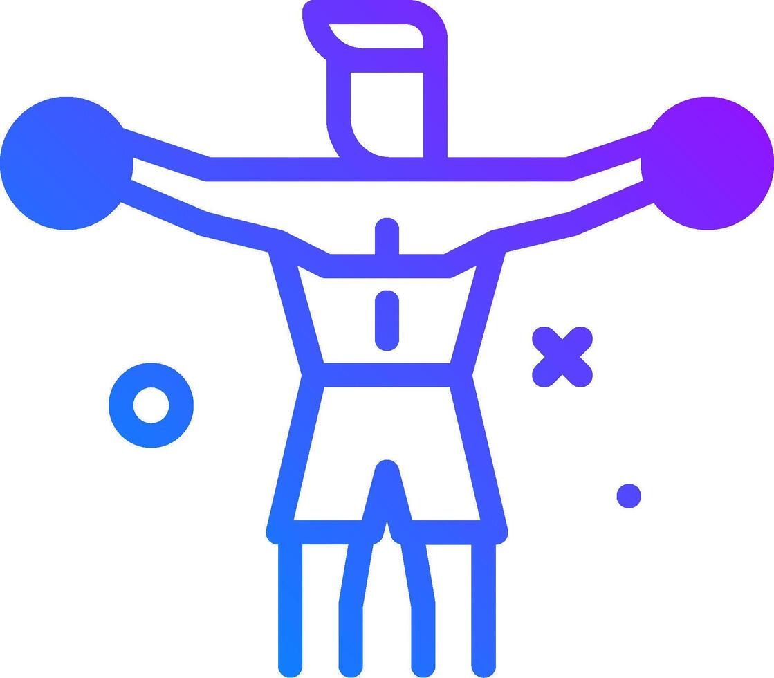 A man with a dumbbells on his shoulders vector