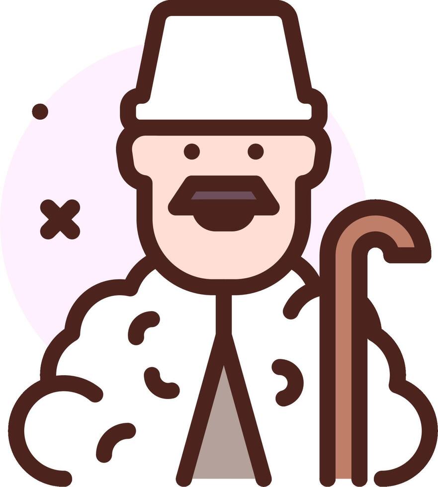 A man with a cane and hat vector