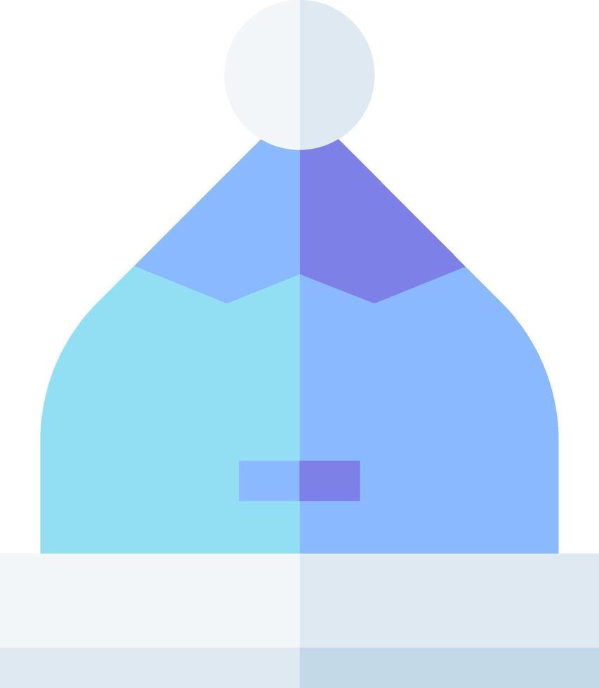 A blue hat with a white ball on top vector