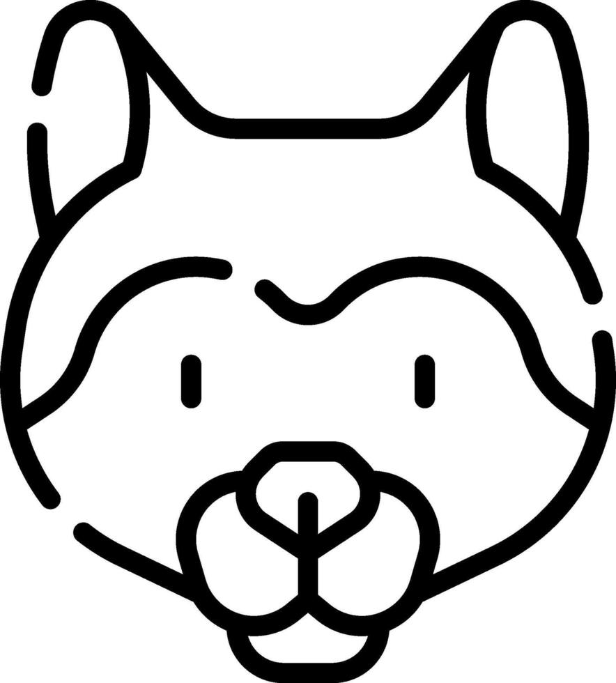 A black and white outline of a dog's face vector