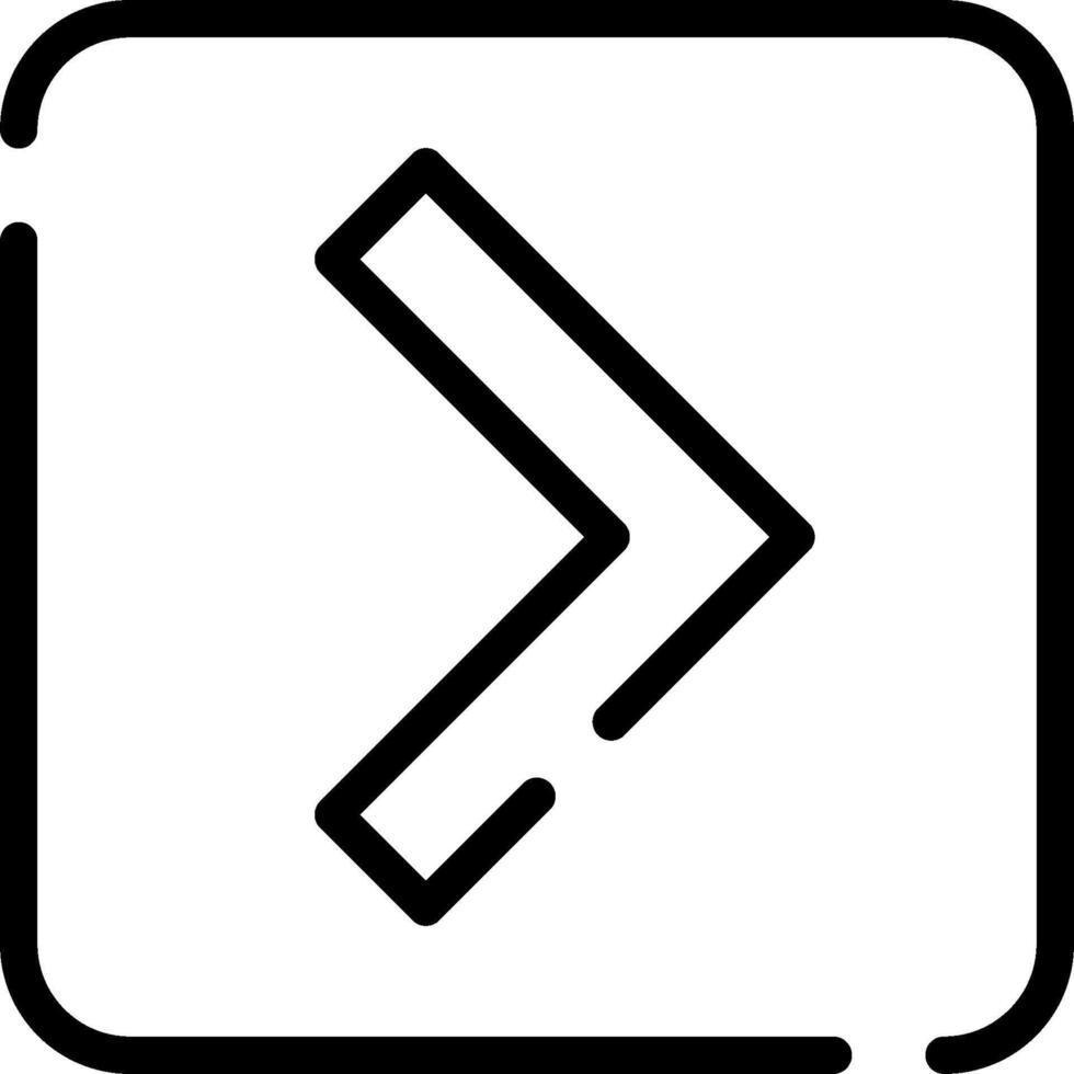 A black and white arrow pointing in a square vector