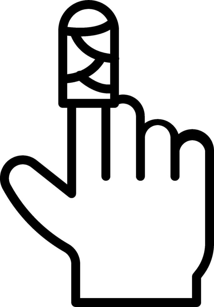 A hand with a bandage on it's finger vector