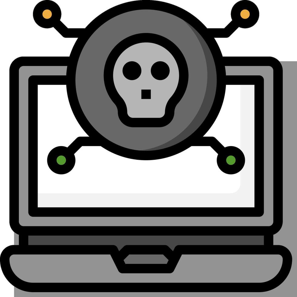 A laptop with a skull on it vector