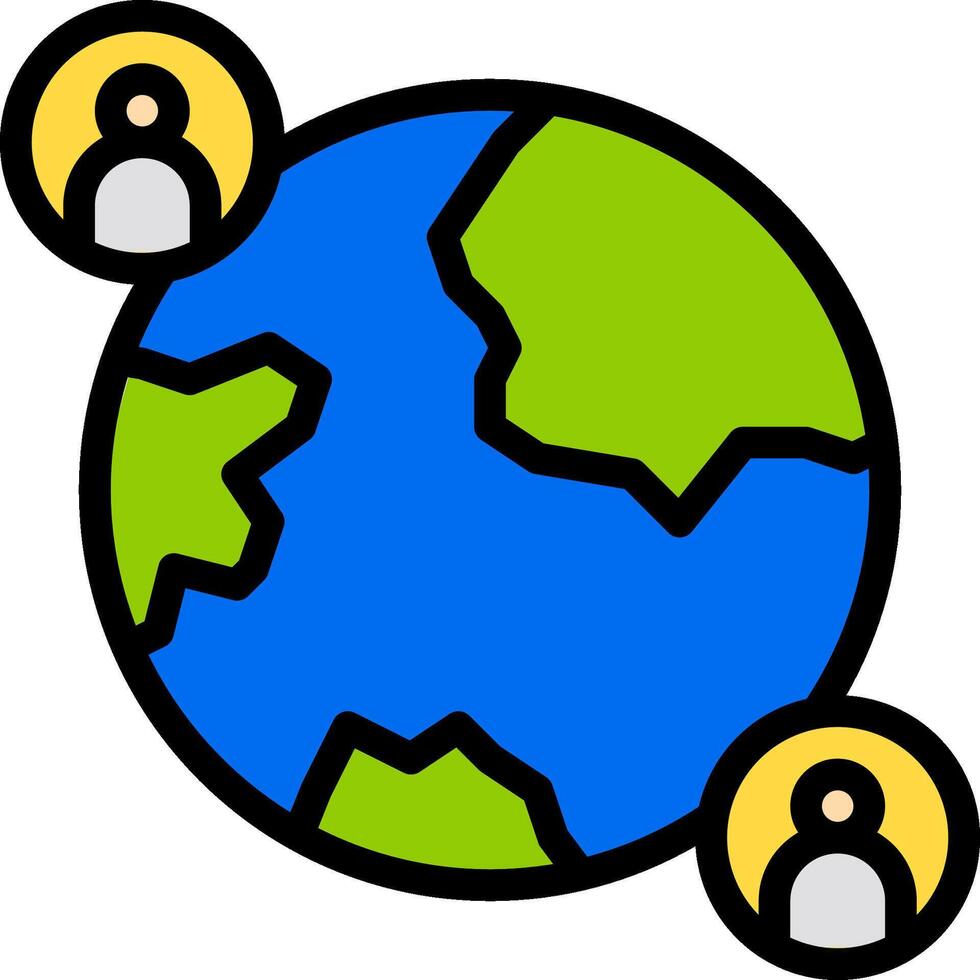 A globe with people around it vector
