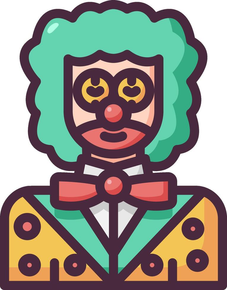 A cartoon clown with green hair and glasses vector