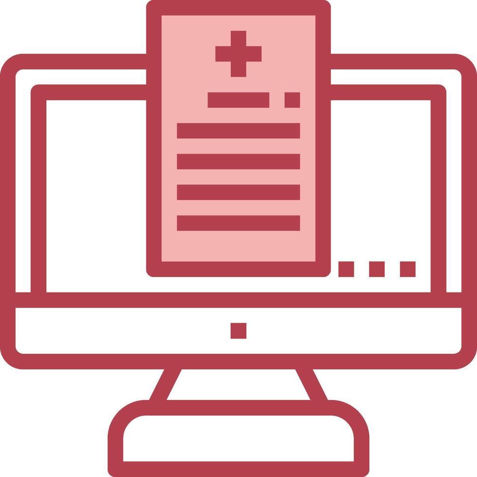 A computer monitor with a paper document on it vector