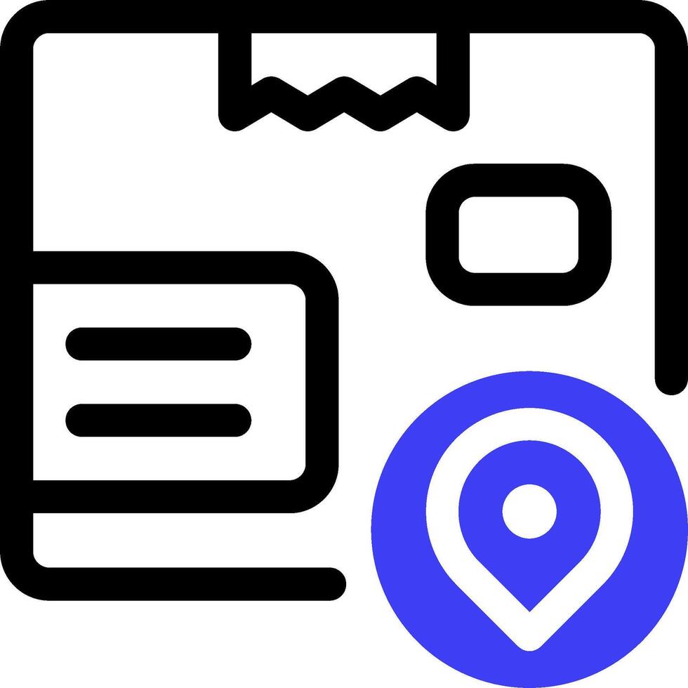 A map pin icon with a paper document vector