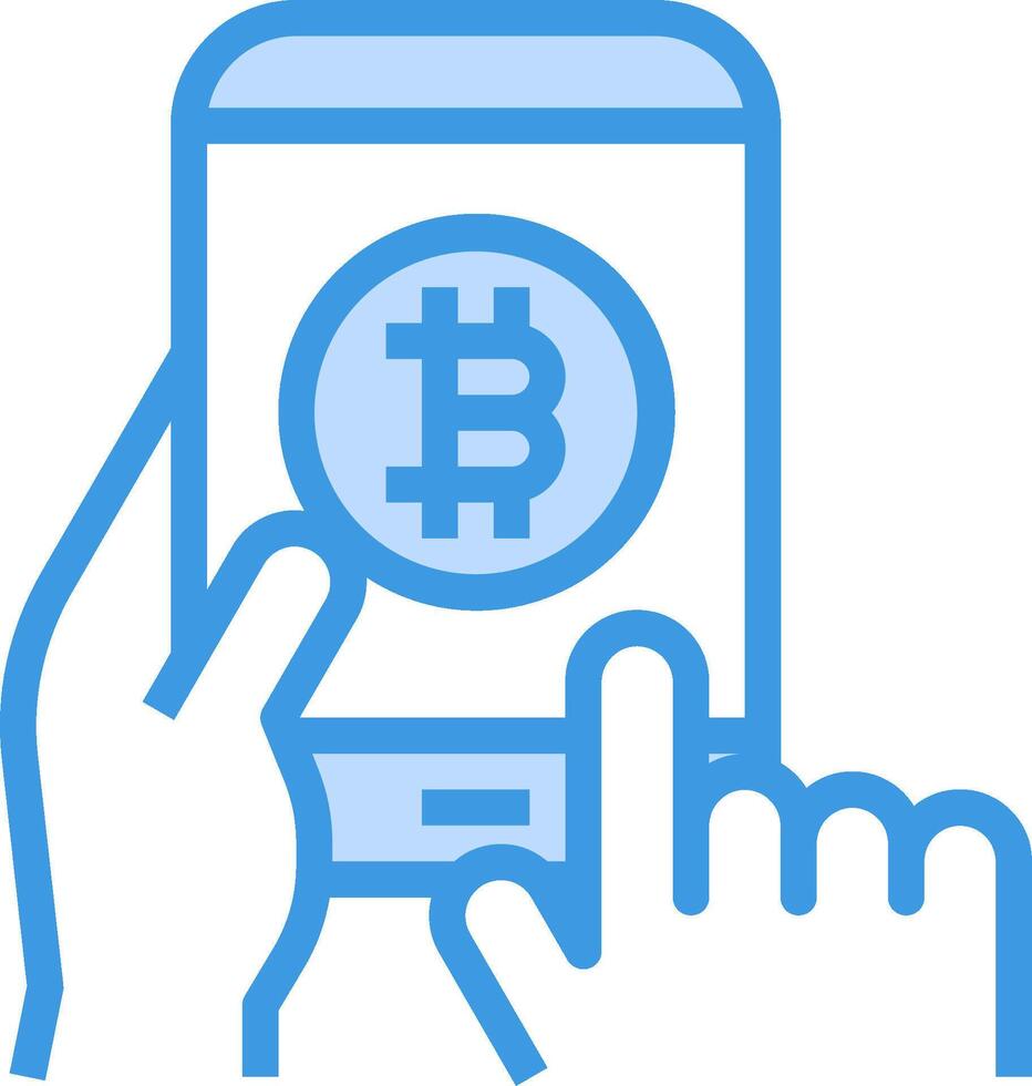 Bitcoin on mobile phone vector