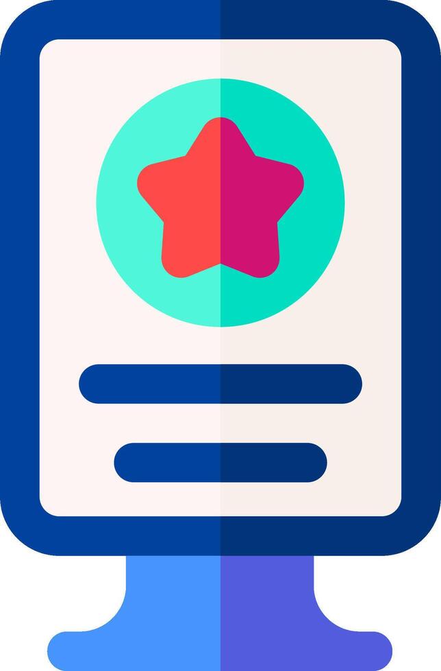 A computer screen with a star icon on it vector