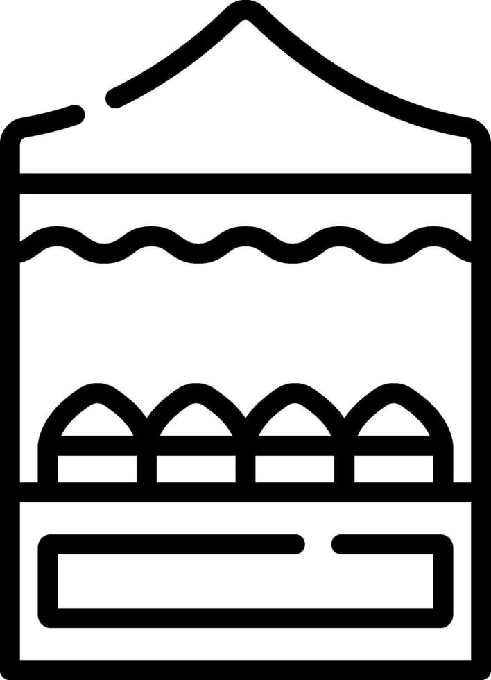 A black and white illustration of a tent vector