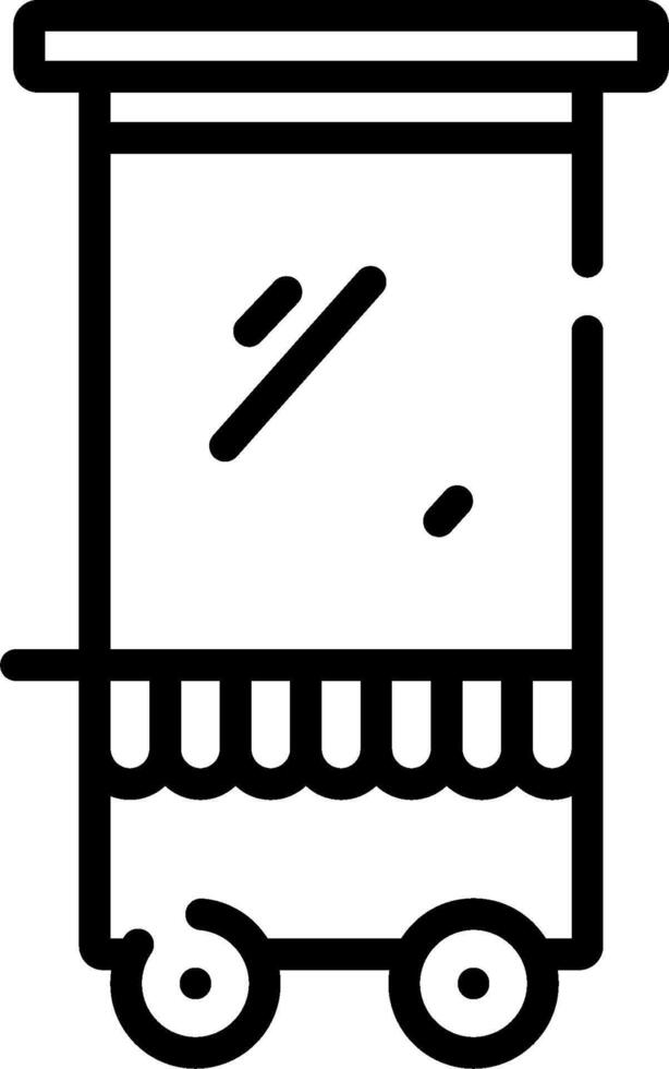 A black and white image of a food cart vector