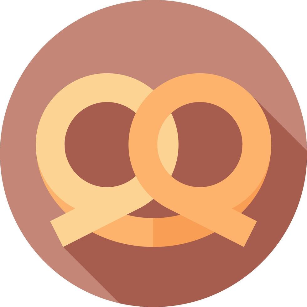 Two pretzels in a circle with a long shadow vector