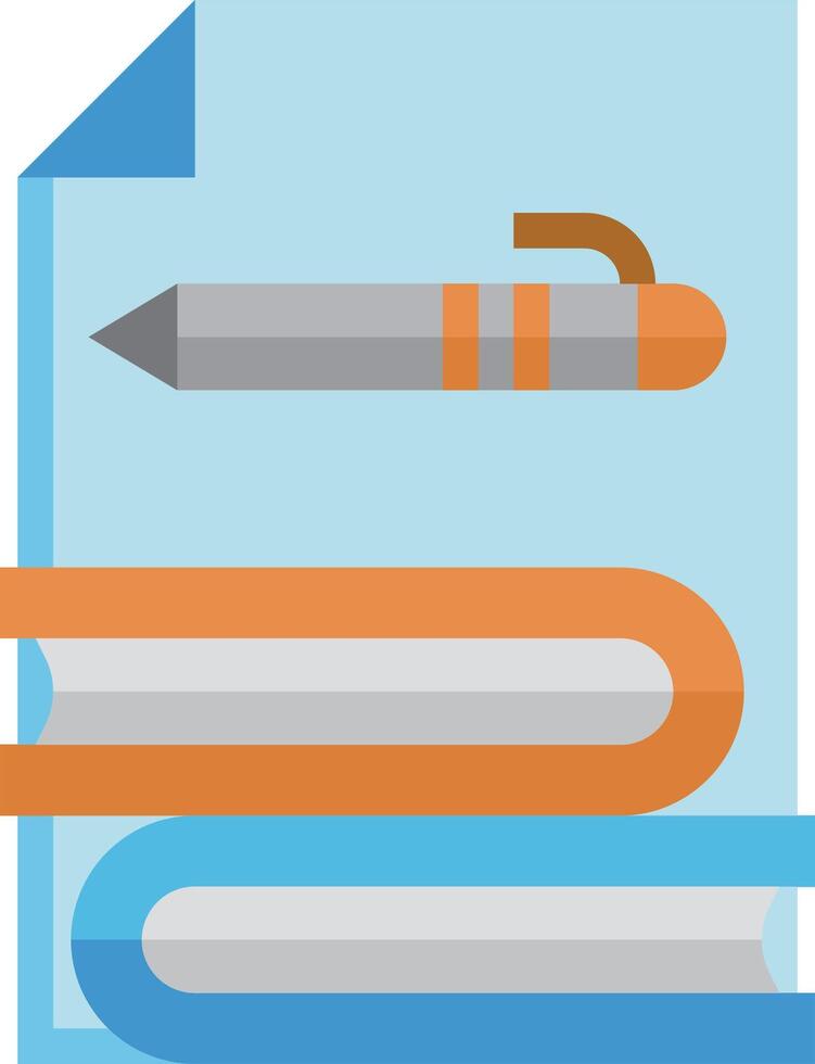 A pen and a book are sitting on top of a stack of books vector