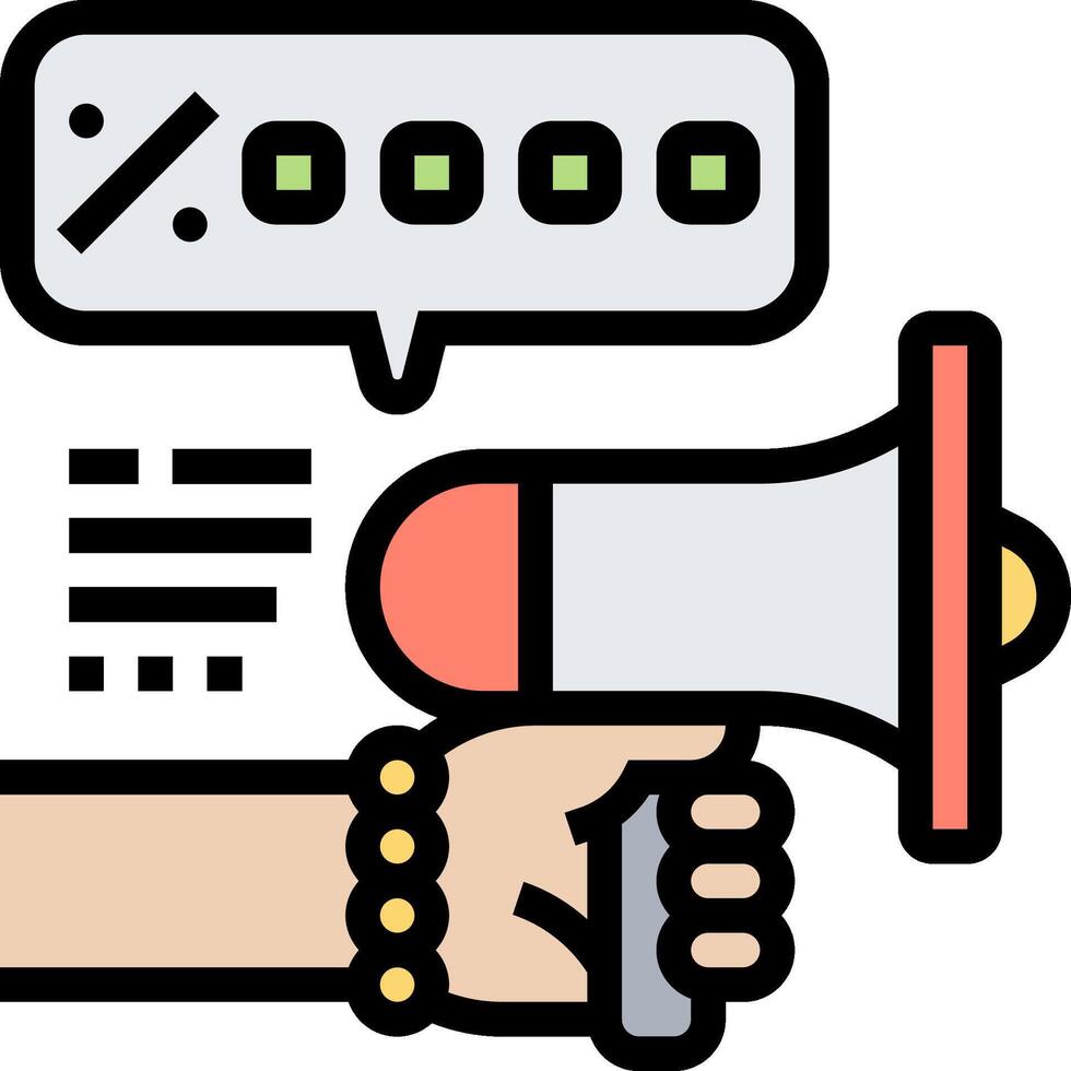 Hand holding megaphone and speech bubble icon vector