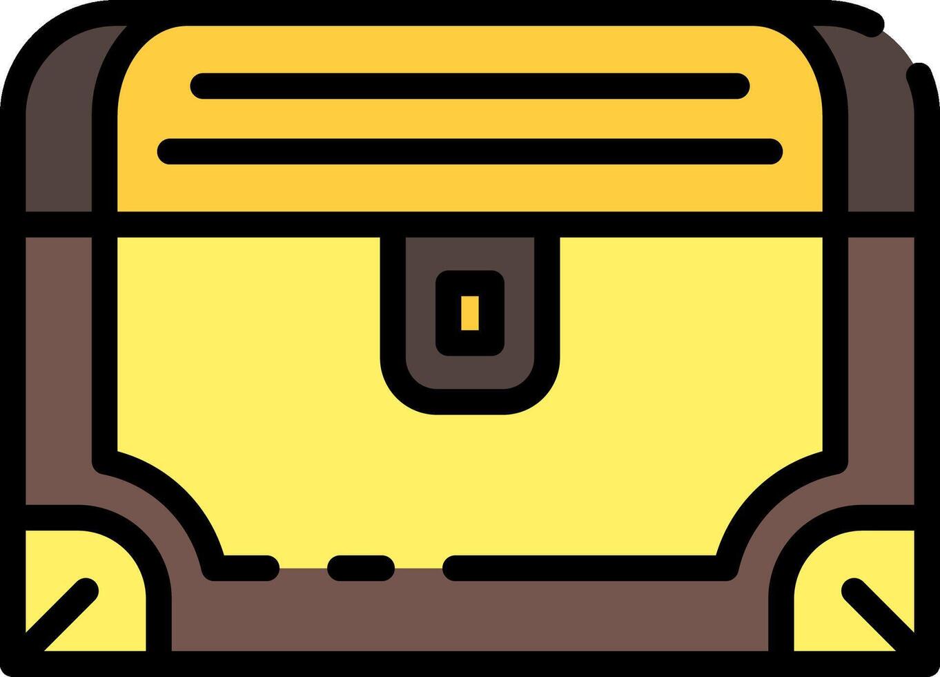 A yellow and brown suitcase icon vector
