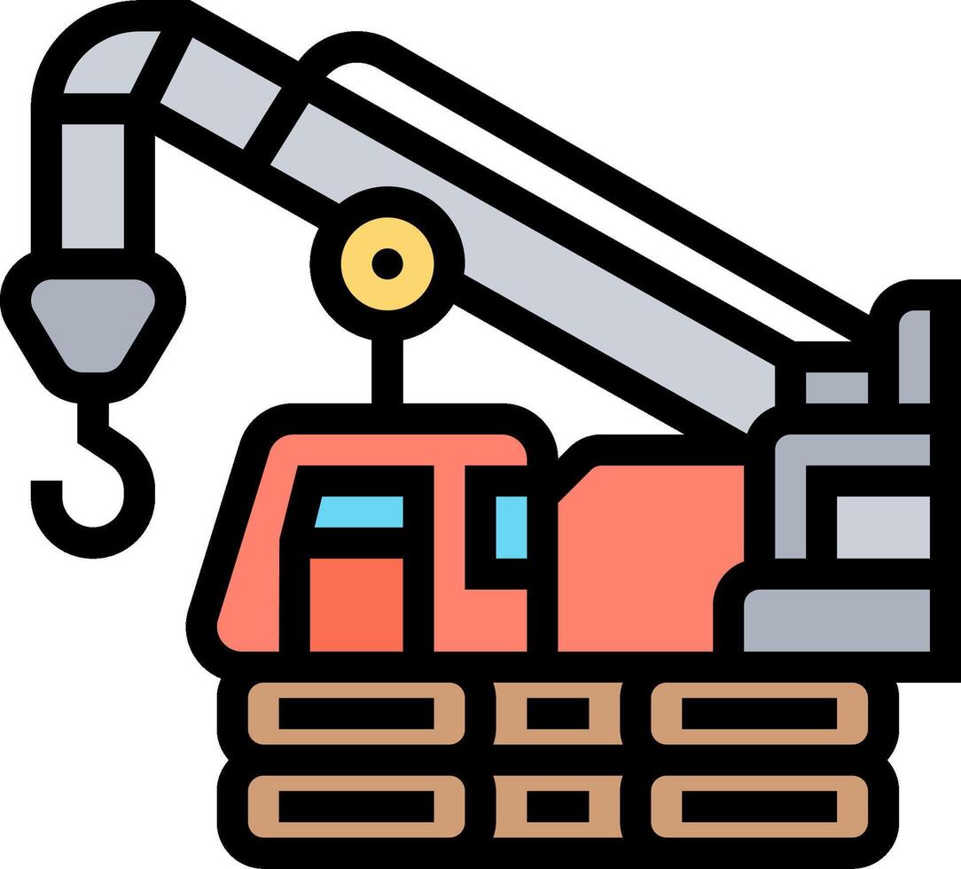 A crane is lifting a stack of boxes vector