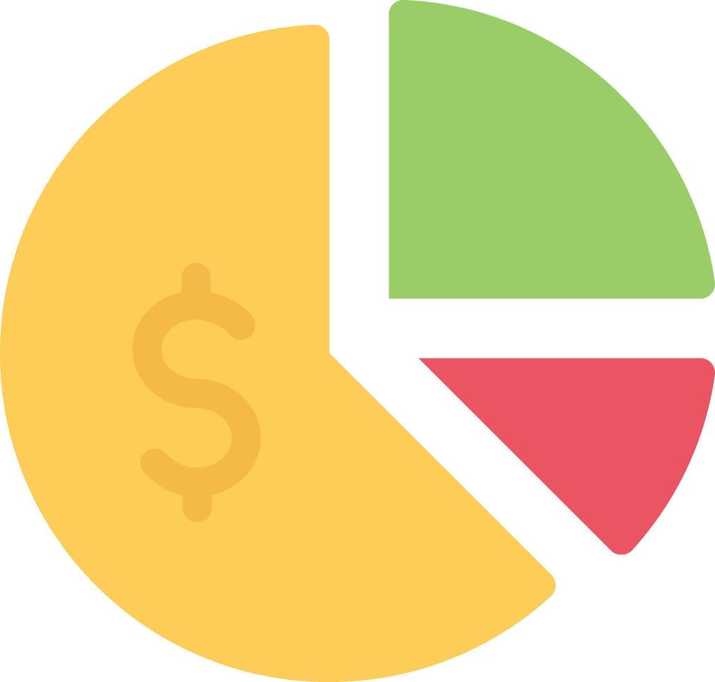 A pie chart with a dollar sign and a pie chart vector