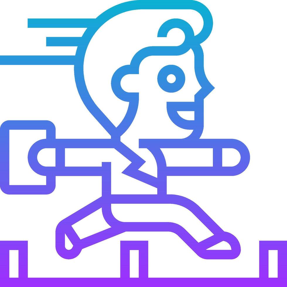 A man running on a track with a hammer vector