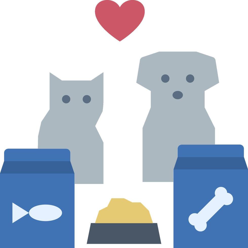 A dog and cat are sitting next to a box of food vector