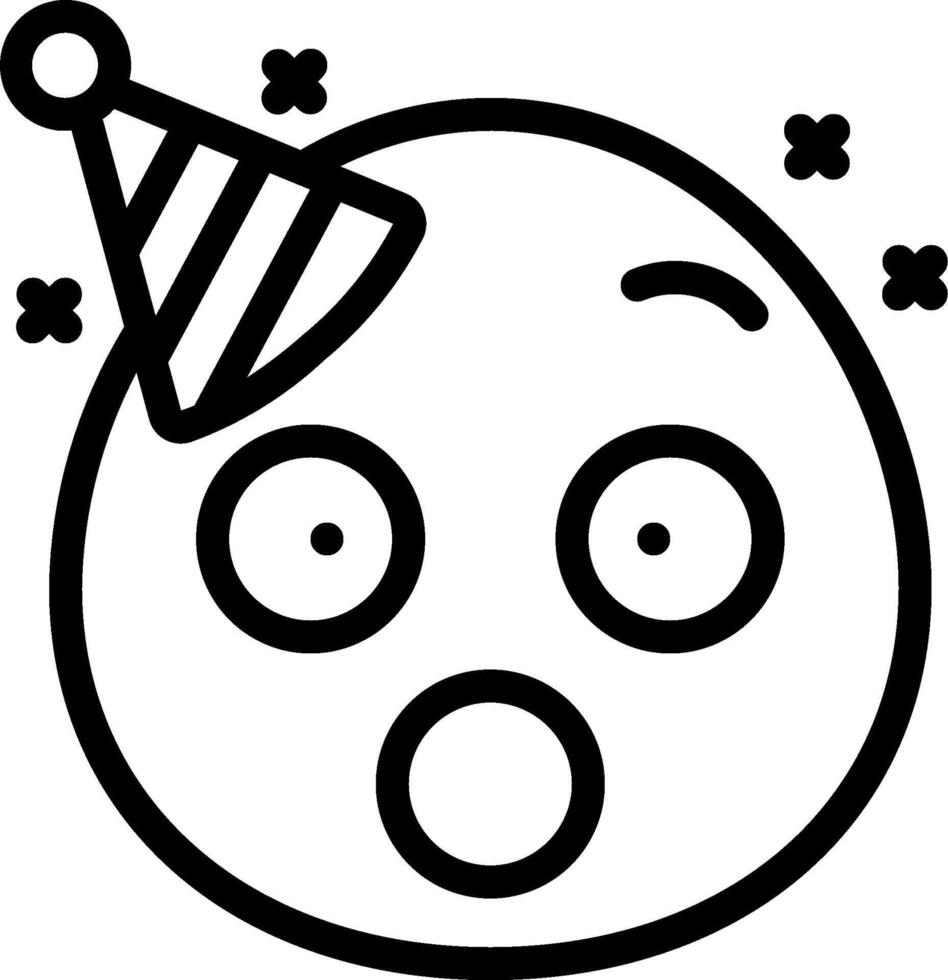 A black and white drawing of a party hat vector