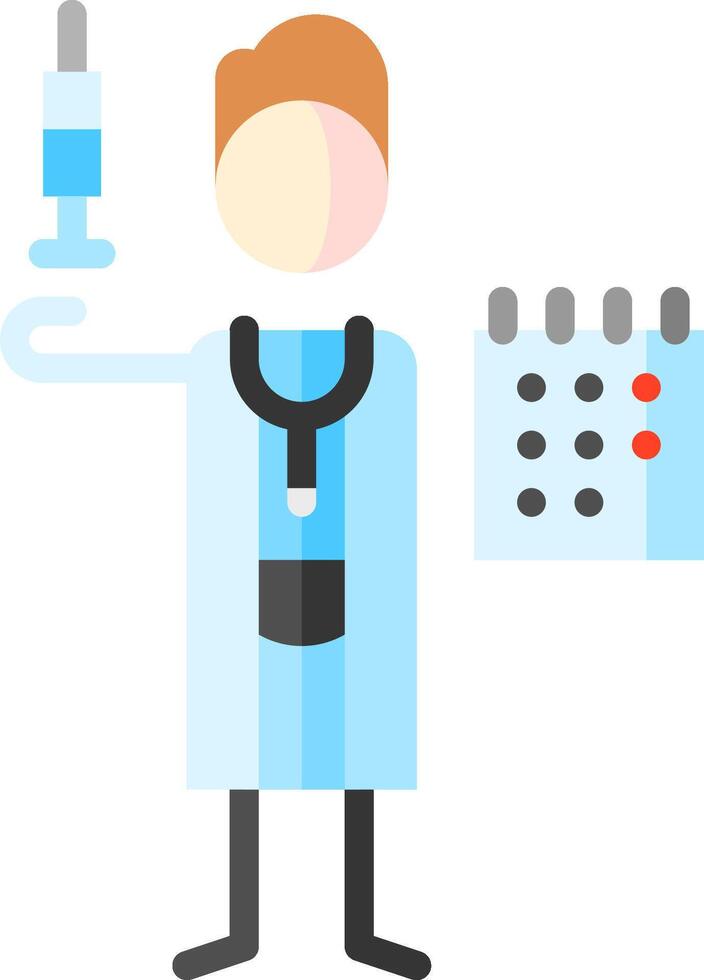A doctor holding a syringe and a calendar vector