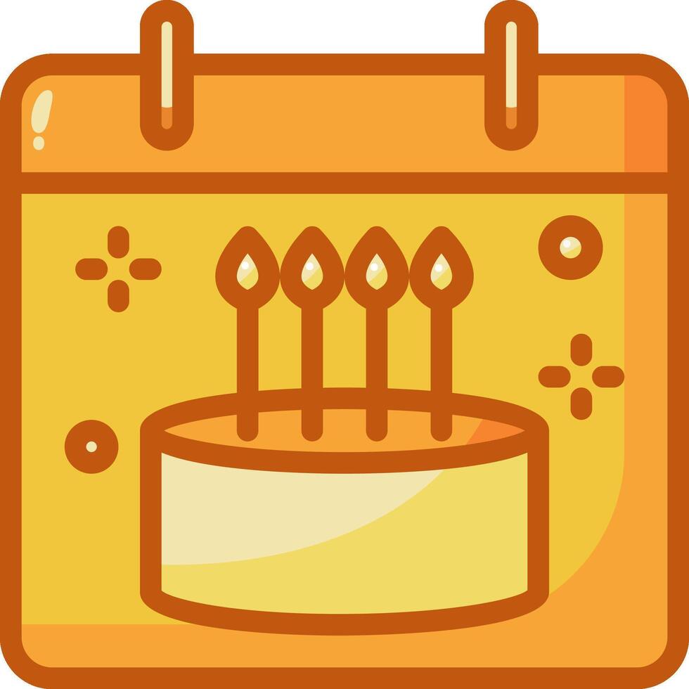A calendar with a cake on it vector