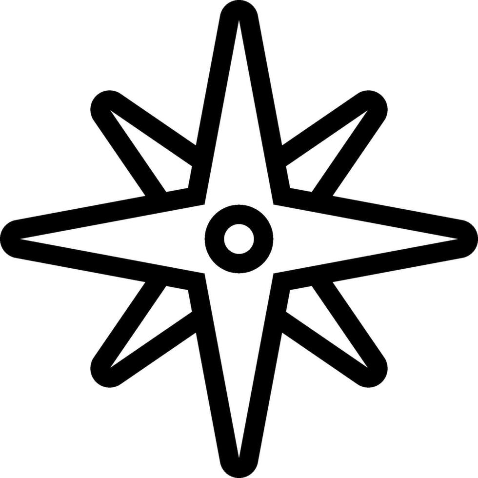 A black and white compass icon vector