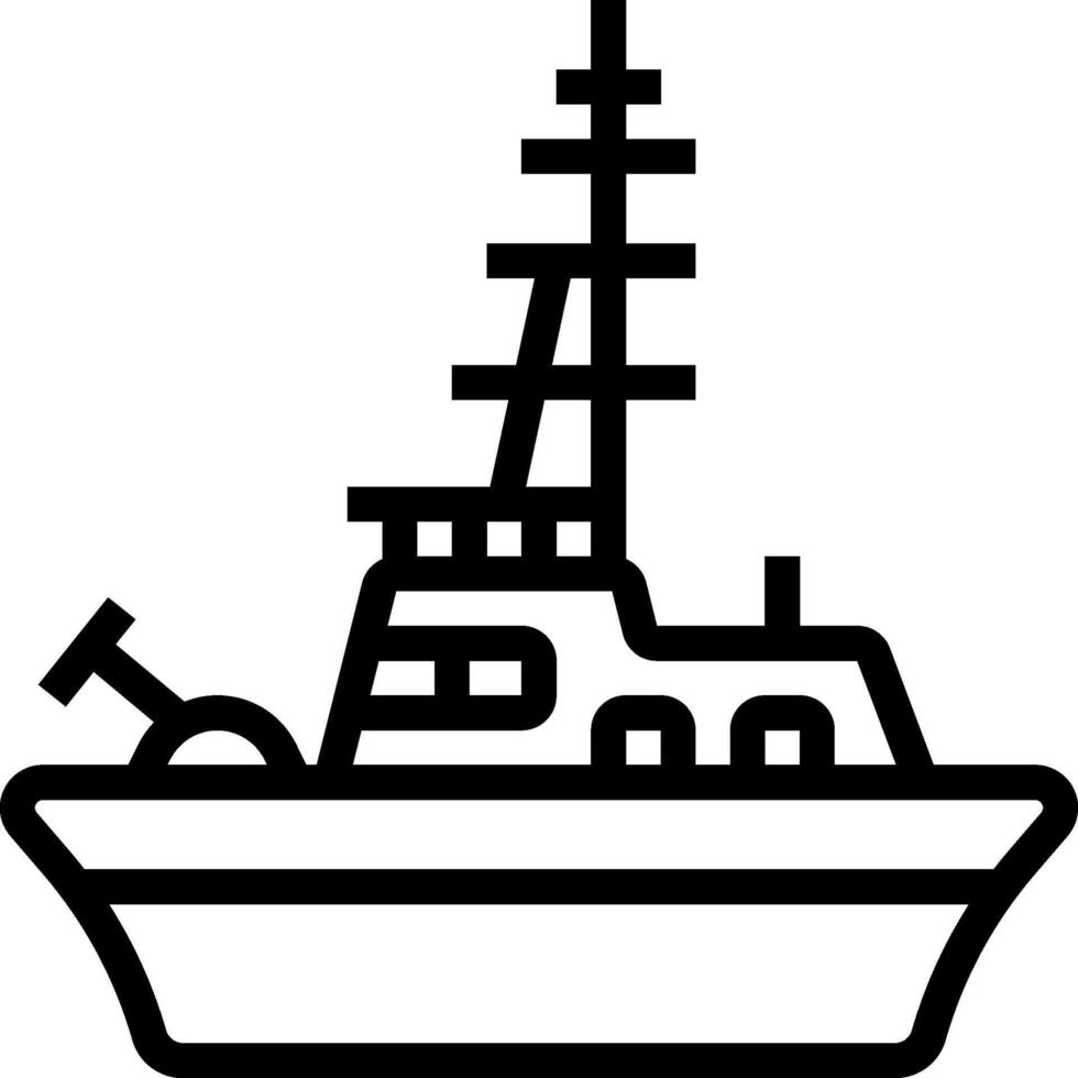 A black and white drawing of a boat vector