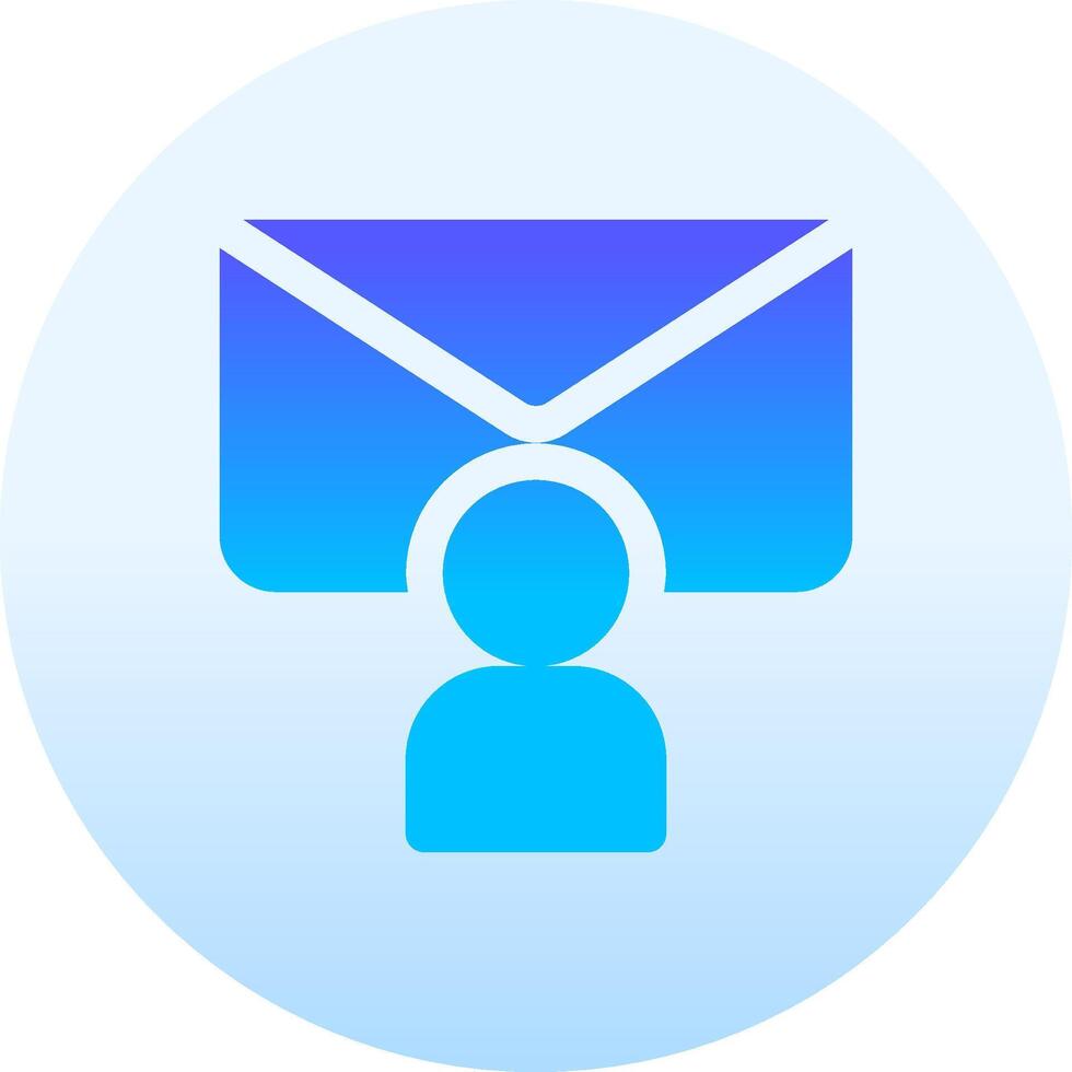 Email icon with a person holding an envelope vector