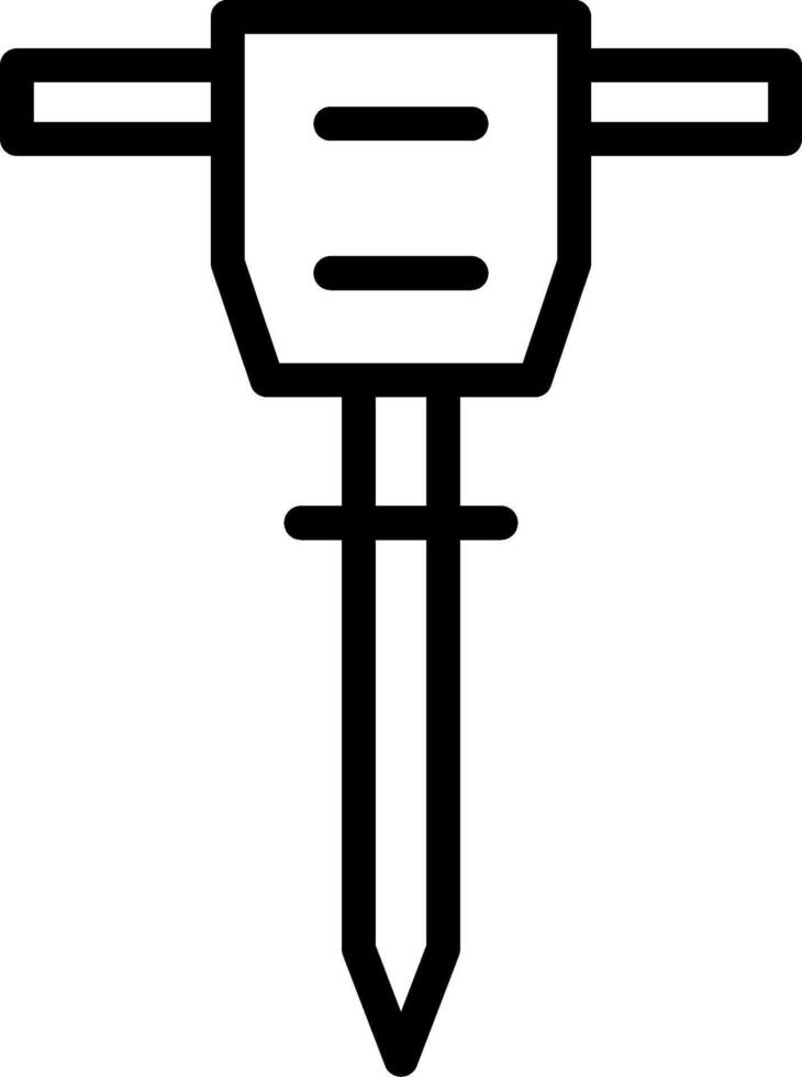 A black and white icon of a screwdriver vector