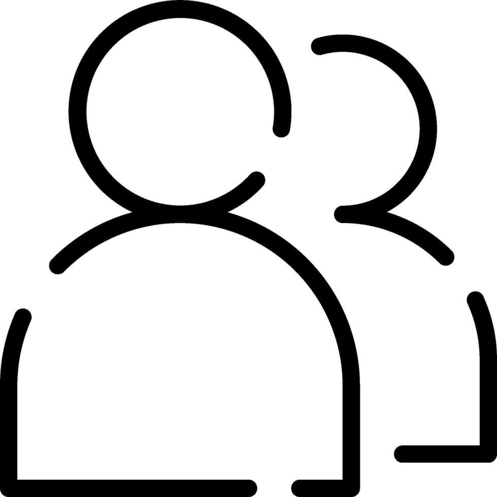 A black and white icon of two people vector