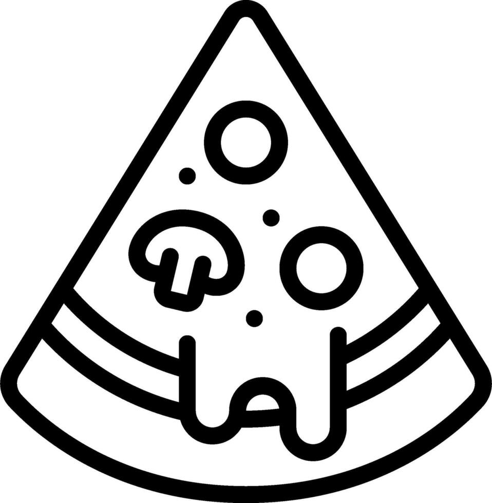 Pizza slice icon with a mushroom on top vector