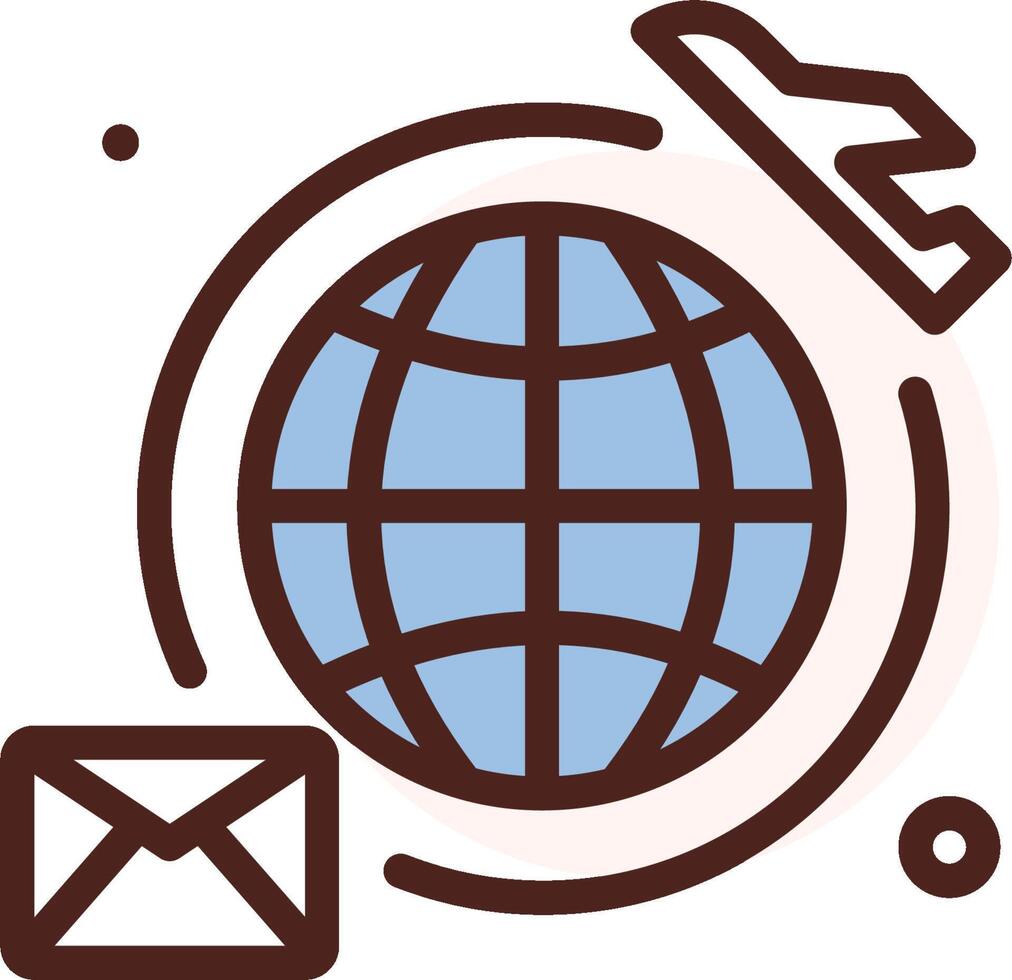 Email and globe icon vector