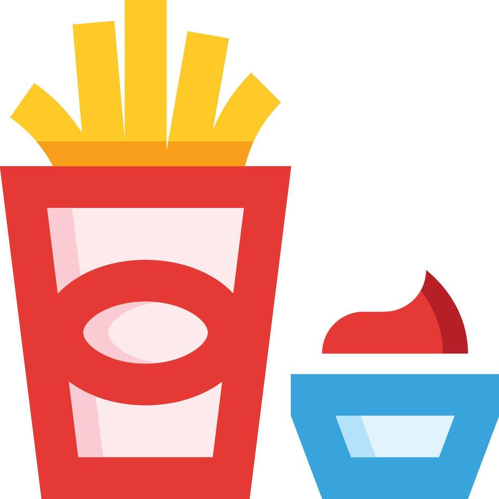 French fries and ketchup in a cup vector