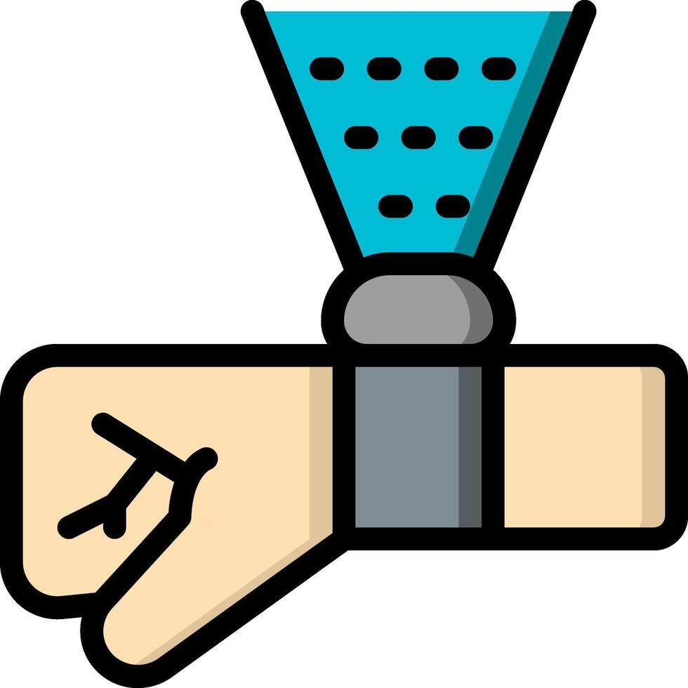 A hand with a watch on it vector