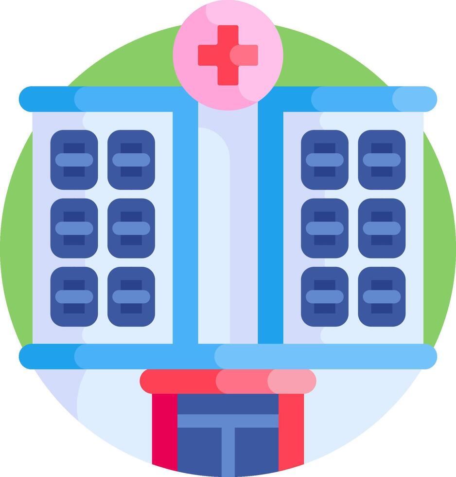 A flat icon of a hospital building vector