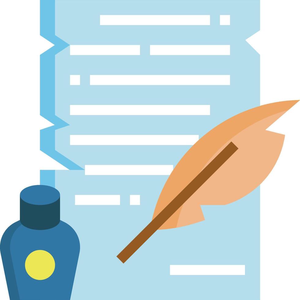 A quill and ink bottle vector
