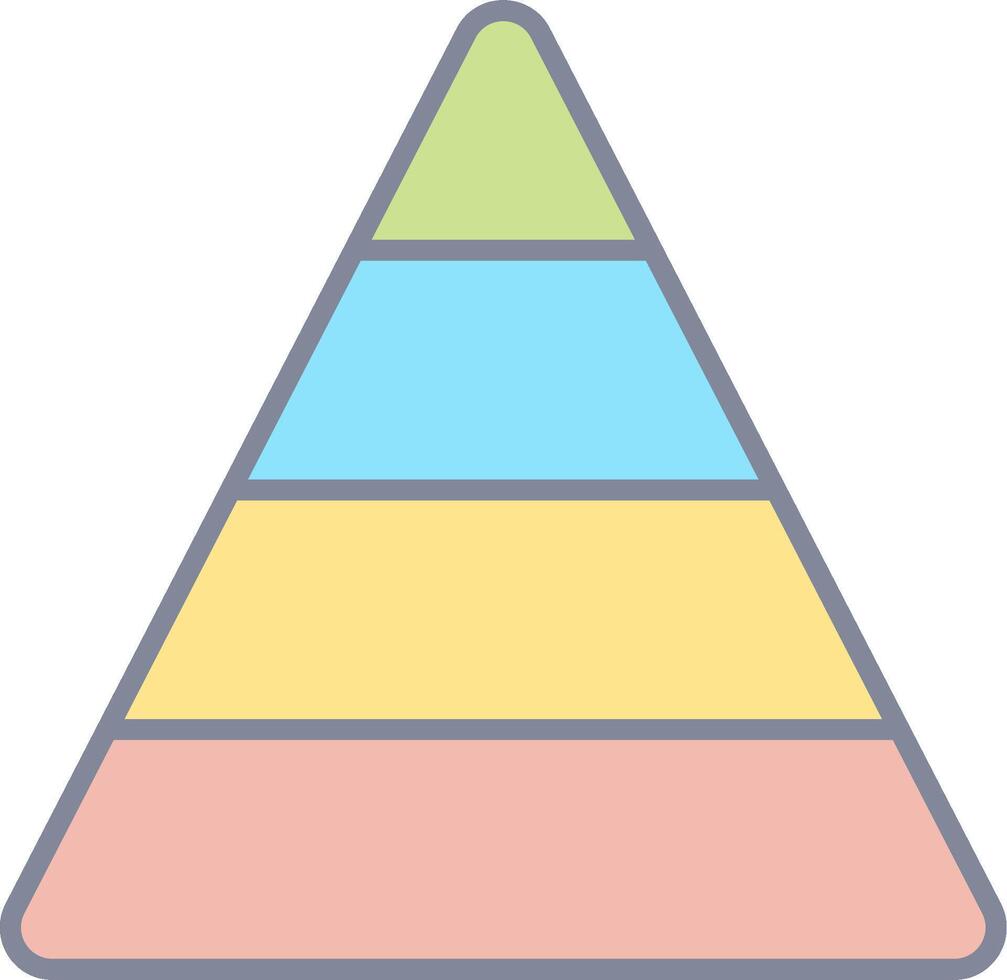 A pyramid with different colors on it vector