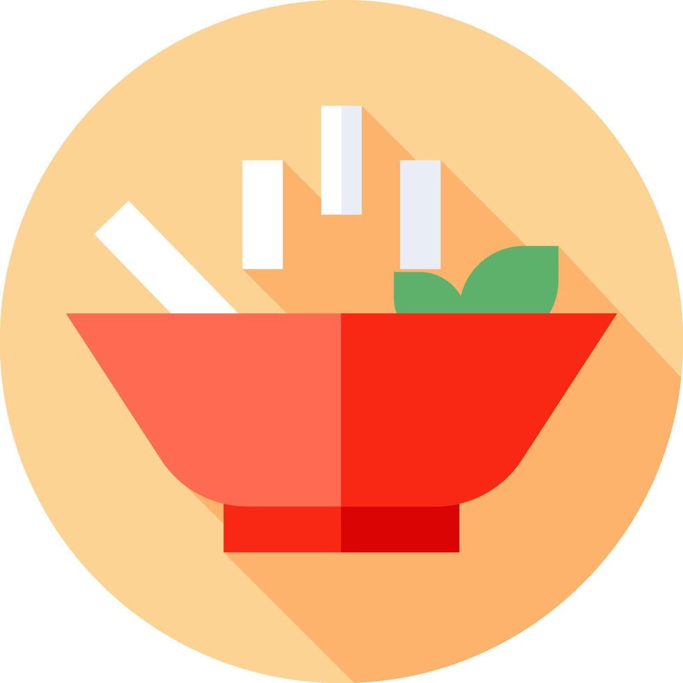 A bowl of noodles with chopsticks in it vector